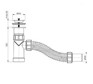 Сифон для раковины с выпуском BETTOSERB 125310